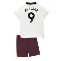 Camisa de time de futebol Manchester City Erling Haaland #9 Replicas 2º Equipamento Infantil 2023-24 Manga Curta (+ Calças curtas)